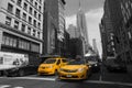 Yellows cabs on 5th Av NYC