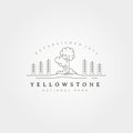 yellowstone line art vector logo illustration design, yellowstone minimal design