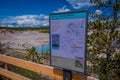 YELLOWSTONE, MONTANA, USA JUNE 02, 2018: Outdoor view of informative sign with a legend of in Norris Geyser Porcelain