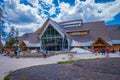 YELLOWSTONE, MONTANA, USA MAY 24, 2018: Old Faithful Visitor Center in Wyoming, Yellowstone was the first national park