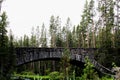 Yellowstone National Park Beautiful bridge with rocks and moss and woodlands gorgeous colors Royalty Free Stock Photo