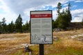 Warning signs in Yellowstone National Park,USA Royalty Free Stock Photo