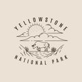 yellowstone national park logo line art icon and symbol vector symbol illustration design Royalty Free Stock Photo