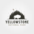 yellowstone national park vintage logo vector symbol illustration design Royalty Free Stock Photo