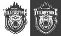 Yellowstone national park vintage monochrome logo