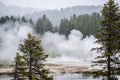 Yellowstone National Park - Volcanic Steam Landscape