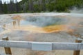 YELLOWSTONE NATIONAL PARK, WYOMING - JUNE 9, 2017: Emerald Pool of the Emerald Group in Black Sand Basin in Upper Geyser Basin