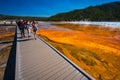 Yellowstone National Park, Wyoming, USA - Walking path through the Grand Prismatic Spring