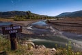 Yellowstone Park Wyoming soda butte creek at night under full moon Royalty Free Stock Photo