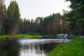 Yellowstone River flowing through Hayden Valley Royalty Free Stock Photo