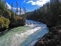 Yellowstone River in summer of 2005 just above Yellowstone Falls Royalty Free Stock Photo