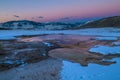 Yellowstone Winter Landscape at Sunset Royalty Free Stock Photo