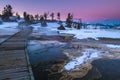 Yellowstone Winter Landscape at Sunset Royalty Free Stock Photo