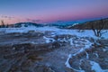 Yellowstone Winter Landscape at Sunset Royalty Free Stock Photo