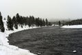 Yellowstone Winter Snow Madison River Royalty Free Stock Photo