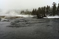 Yellowstone Winter Snow Madison River Royalty Free Stock Photo