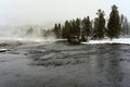 Yellowstone Winter Snow Madison River Royalty Free Stock Photo