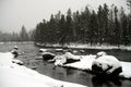 Yellowstone Winter Snow Madison River Royalty Free Stock Photo