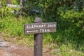 YELLOWSTONE, WY - SEPTEMBER 9: Sign for Elephant Back trail in Yellowstone, WY on September 9, 2017.