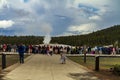 Old faithful geyser inside Yellowstone Royalty Free Stock Photo