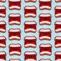 Yells lips seamless pattern. outcry background. aggressive emoti