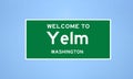 Yelm, Washington city limit sign. Town sign from the USA.