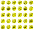 Yellow glass buttons Royalty Free Stock Photo