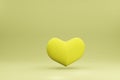 Yelow growing hearts and pots purple measurement and analysis. Valentine`s day Family. 3D Rendering.