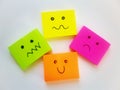 Emoticons. Simple color note Royalty Free Stock Photo