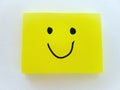 Happy expression. Simple yellow note Royalty Free Stock Photo