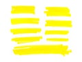 Yelow stripes, drawn with markers. Stylish highlight elements for design