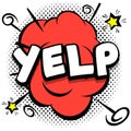 yelp Comic bright template with speech bubbles on colorful frames Royalty Free Stock Photo