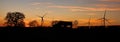 Yelvertoft Wind Farm Silhouetted at Sunset