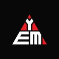 YEM triangle letter logo design with triangle shape. YEM triangle logo design monogram. YEM triangle vector logo template with red