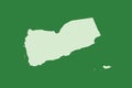 Yemen vector map with single land area using green color on dark background illustration