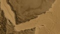 Yemen area. Sepia elevation map Royalty Free Stock Photo