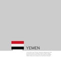 Yemen flag background. State patriotic yemeni banner, cover. Document template with yemen flag on white background. National