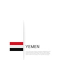 Yemen flag background. State patriotic yemeni banner, cover. Document template with yemen flag on white background. National