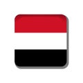 Yemen flag button icon isolated on white background