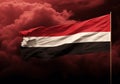 Yemen flag on dark background - Ai generated