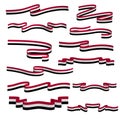 yemen flag ribbon vector template set