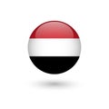 Yemen flag round glossy