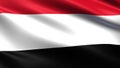Yemen flag, with waving fabric texture
