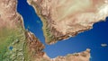 Yemen Gulf of Aden map 3D rendering