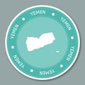 Yemen label flat sticker design.