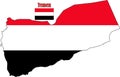 Yemen Map and Flag illustration Vector Royalty Free Stock Photo