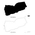 Yemen map silhouette Royalty Free Stock Photo