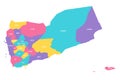 Yemen political map of administrative divisions