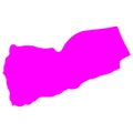 Yemen. Map Of Yemen, Vector silhouette.