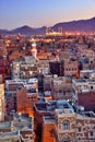 Yemen. Sunrise in the old city of Sanaa Royalty Free Stock Photo